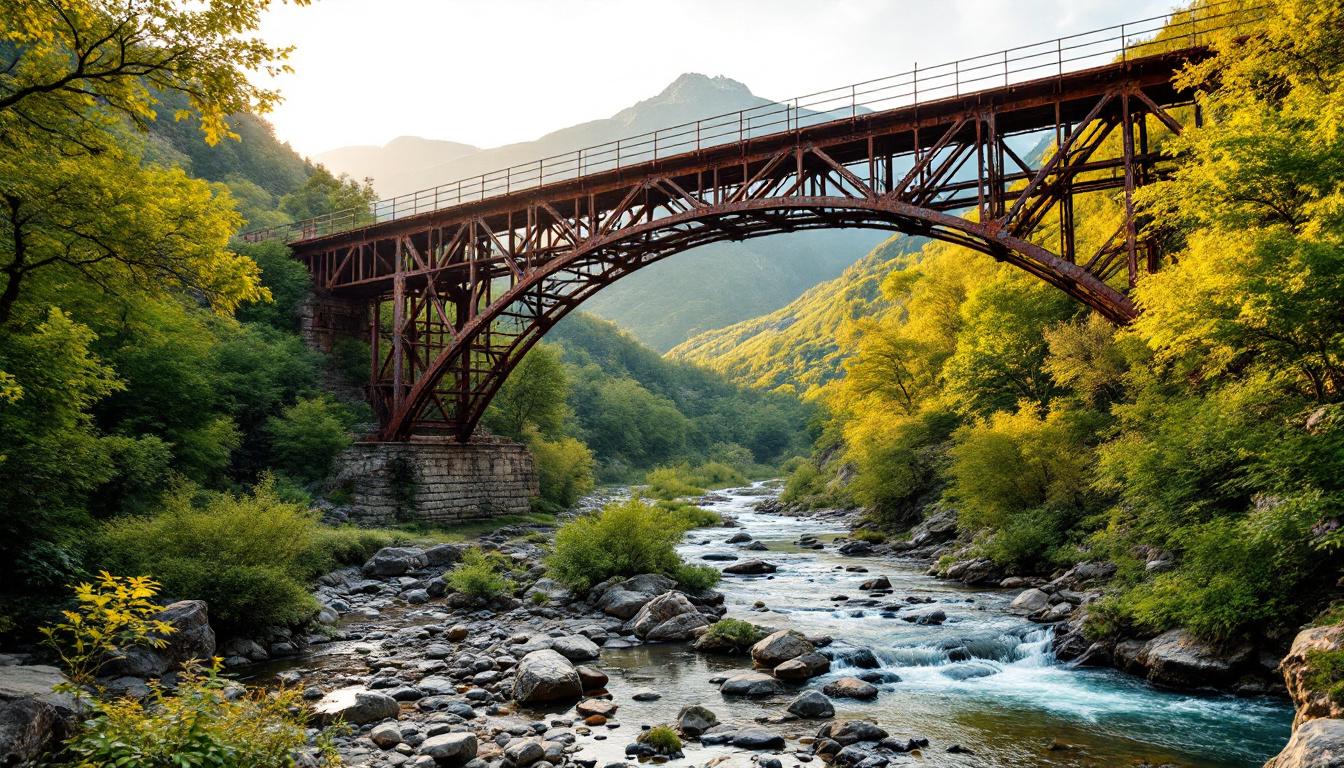 Le seul pont de forge catalane du département traverse encore le Tech à Reynès