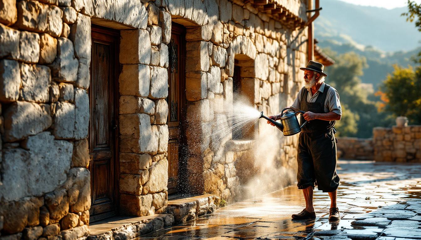 Cette pierre du Canigó qu’on arrose encore à midi dans 4 mas du Conflent