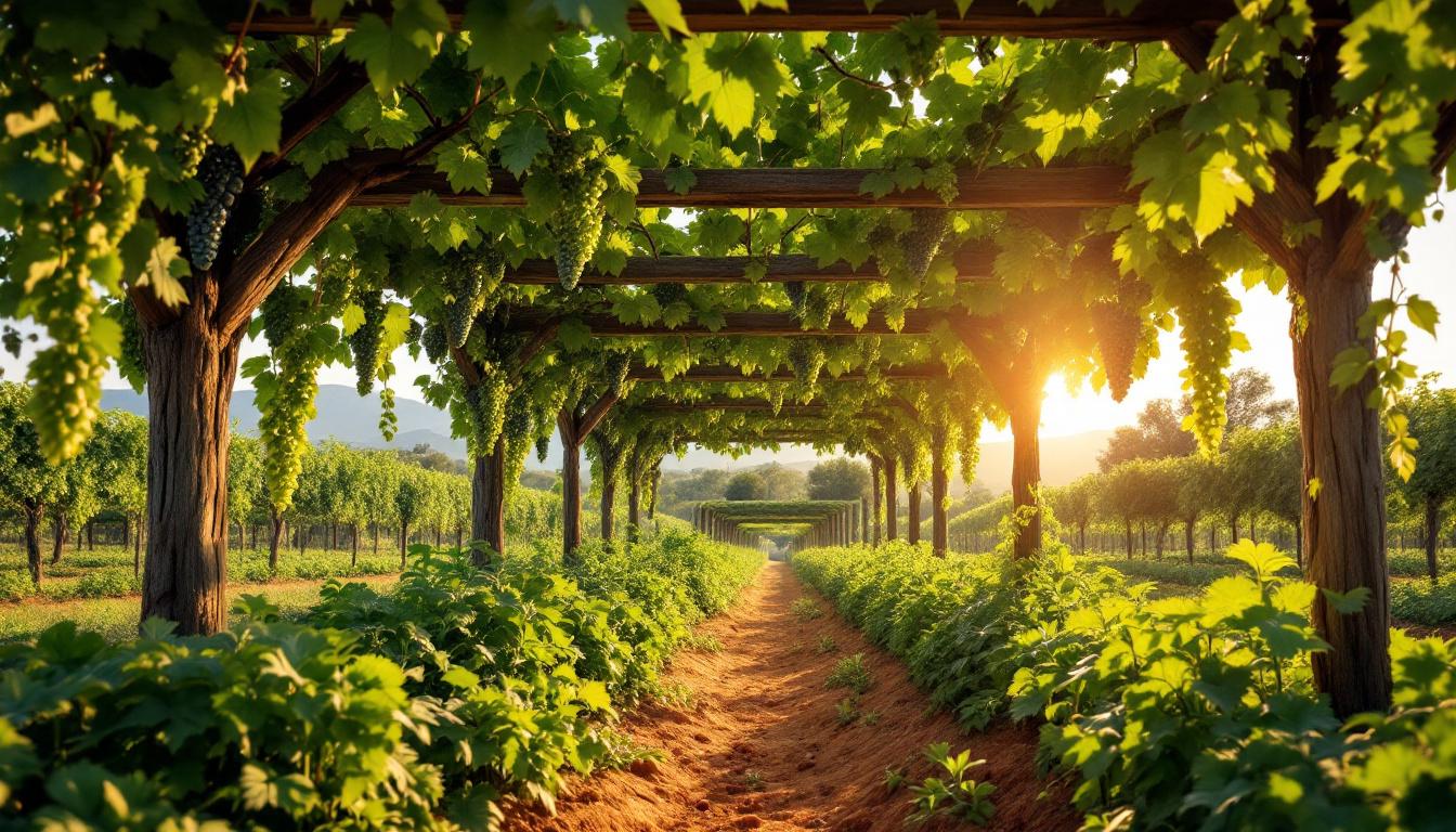 Cette pergola de vigne qui nourrit ET ombrage les légumes que 4 mas gardent vivante
