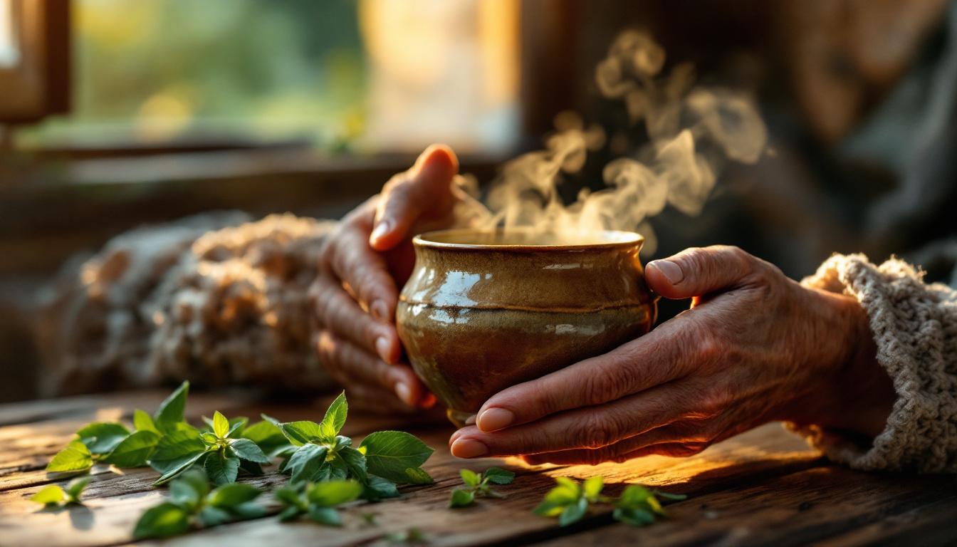 Cette infusion tiède de mélisse que les cortals du Roussillon boivent contre la pierre chaude