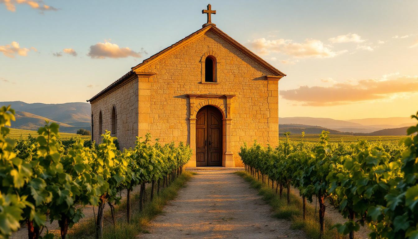 Voici la chapelle romane des vignobles de Calce où résonne encore la pierre du XIe siècle