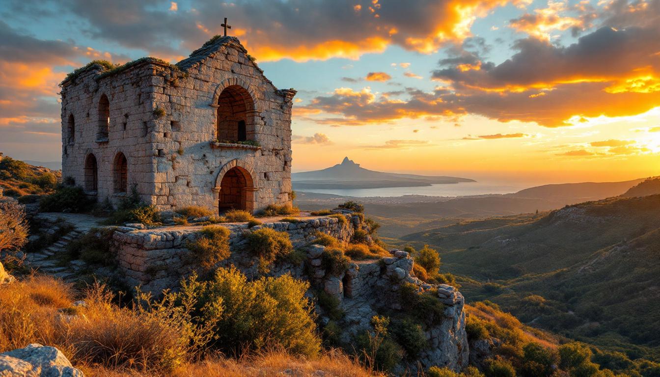 Cette chapelle en ruines de Tresserre résiste aux pluies depuis le XIe siècle