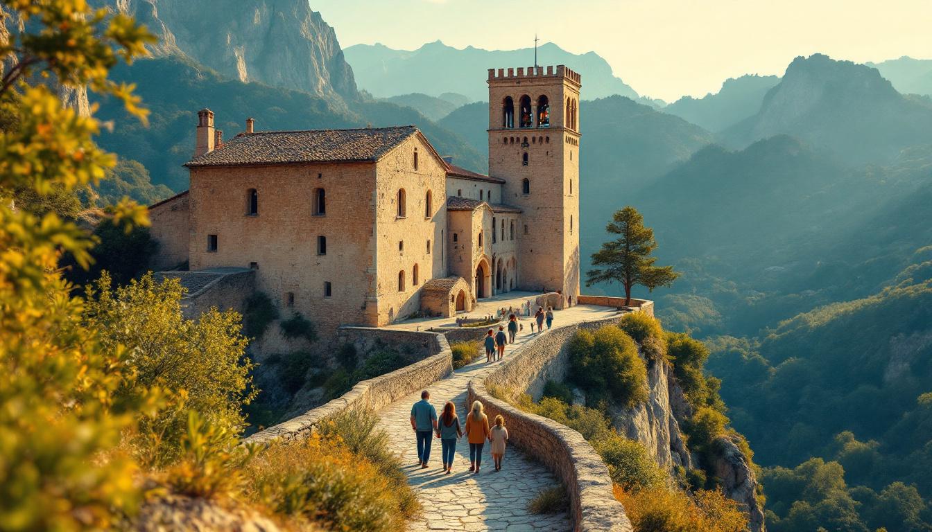 Cette abbaye millénaire unit 3 générations au frais du Canigou cet été