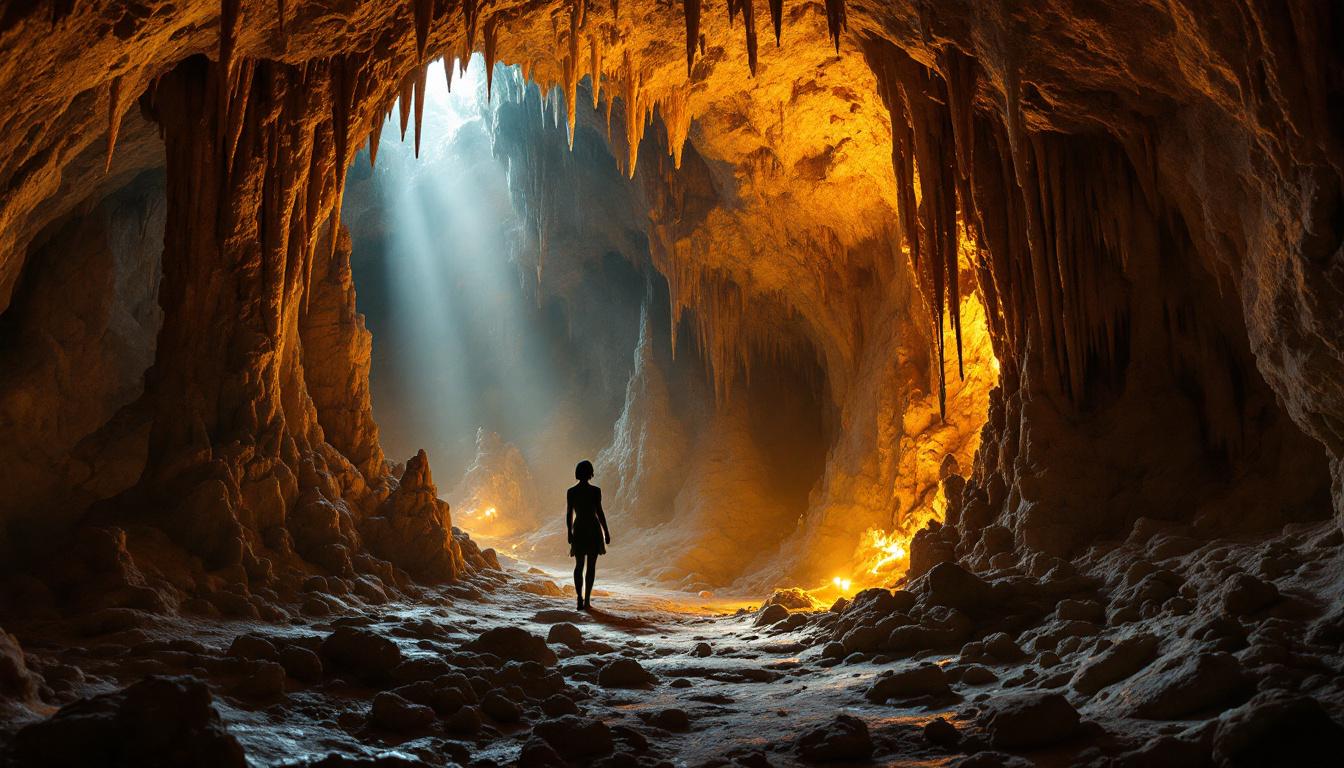 Dans cette grotte du Vallespir, les formes de pierre ressemblent à des silhouettes