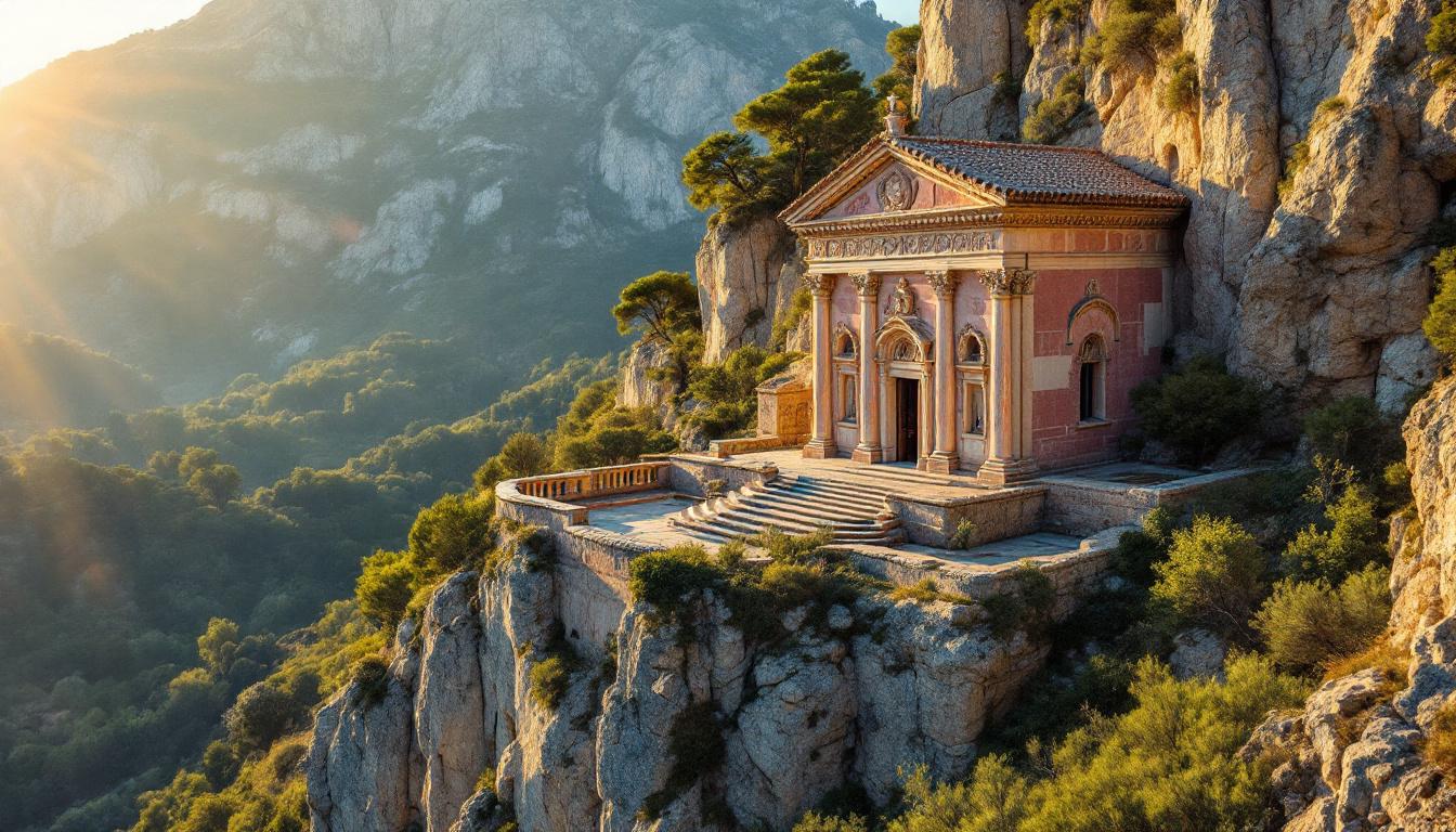 Cette tribune en marbre de 900 ans contraste avec les murs de schiste des Aspres