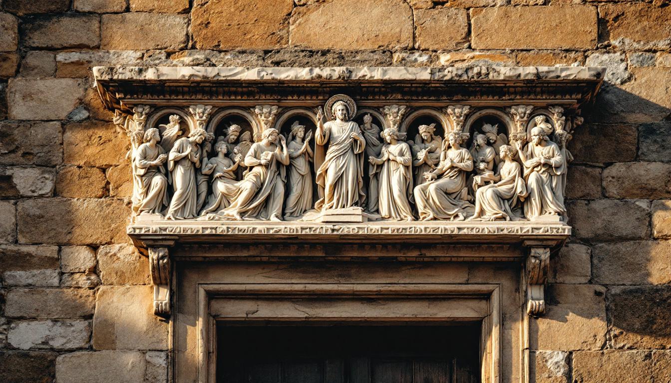Ce linteau de Saint-Génis détient le record français : 1005 ans de sculpture romane