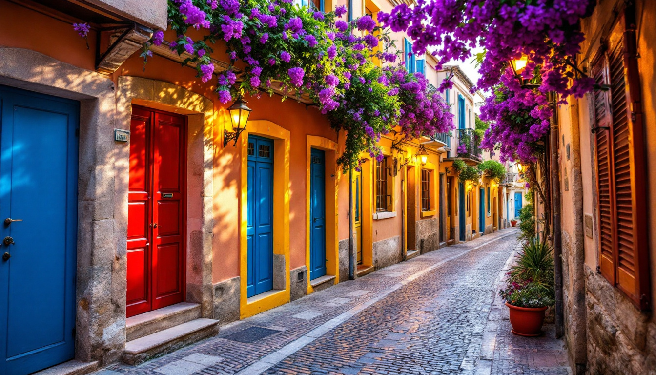 Dans ce quartier de Collioure, les façades gardent les couleurs des barques catalanes
