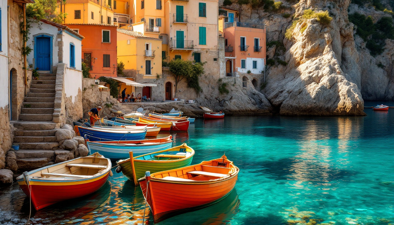 Dans cette crique de Collioure, les pêcheurs peignent leurs barques aux couleurs des maisons