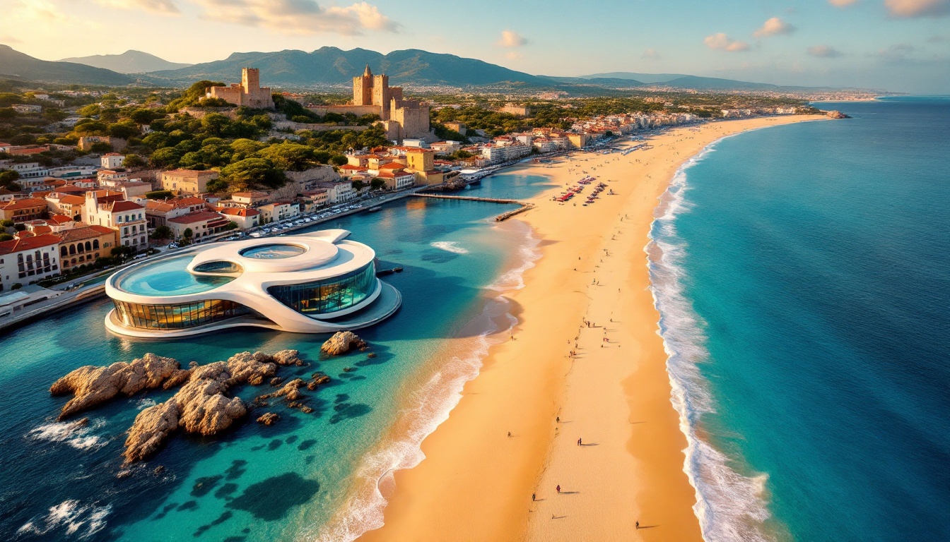 Cette plage de 9 km abrite le seul aquarium des Pyrénées-Orientales avec 660 espèces