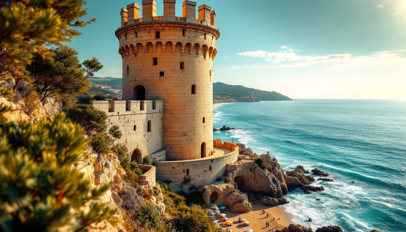 La seule ville de la Costa Barcelona où une tour médiévale cohabite avec la plage