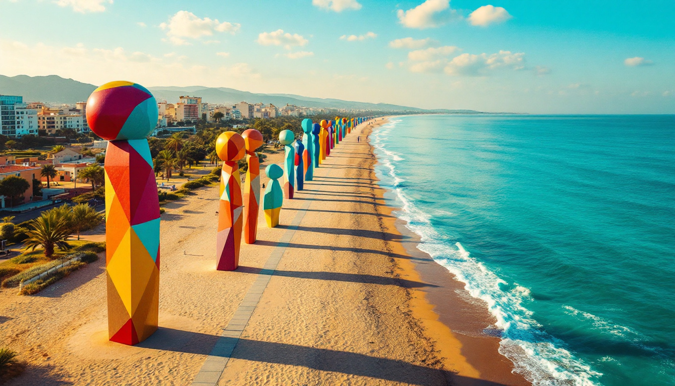 Cette station multiplie sa population par 13 avec le plus long musée de plage de France