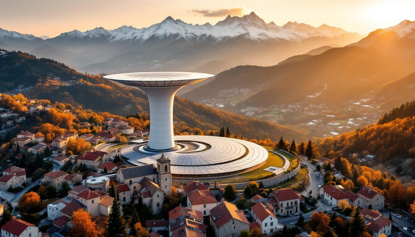 Ce village de 194 habitants abrite la plus haute centrale solaire de recherche d’Europe