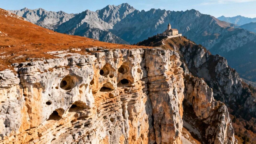 Cette falaise de 600 millions d'années fait résonner le vent au-dessus de Mosset
