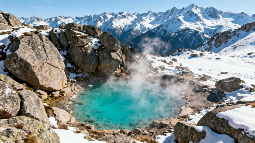 Voici les sources chaudes du Capcir où l'eau jaillit à 50°C sous la neige catalane