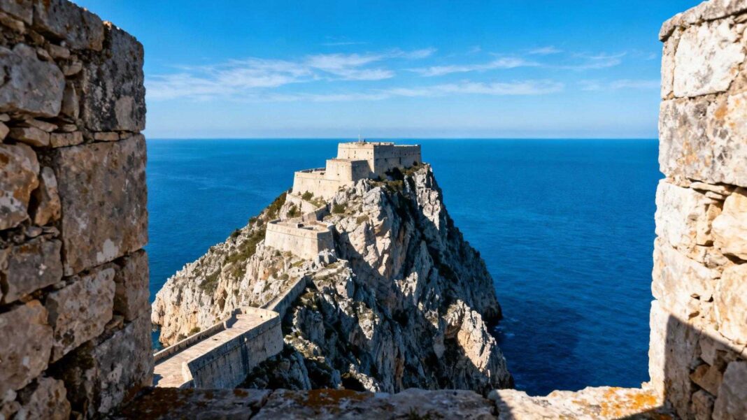Ces falaises de Port-Vendres cachent un fort militaire à 206 mètres face à la mer