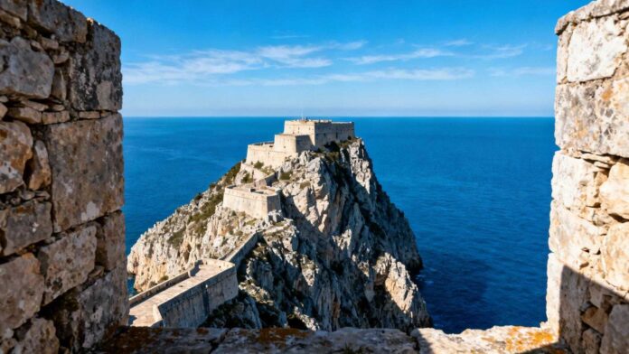 Ces falaises de Port-Vendres cachent un fort militaire à 206 mètres face à la mer