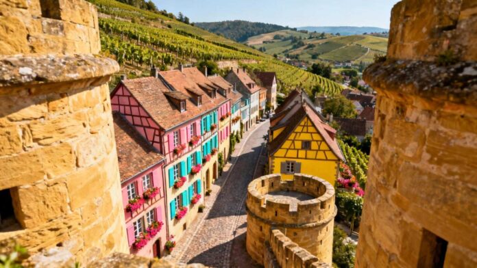 Ce village alsacien de 1 982 habitants où 2 km de remparts gardent 15 monuments depuis le XIVe siècle