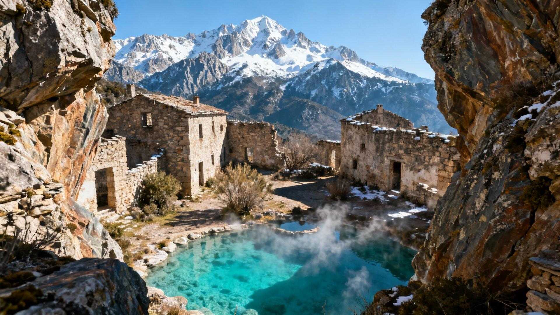 Cette source coule à 40°C depuis les entrailles du Canigó dans un hameau oublié du Conflent