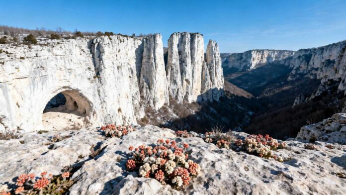 Ces falaises de 100 millions d'années sifflent 3 jours par an quand souffle la tramontane