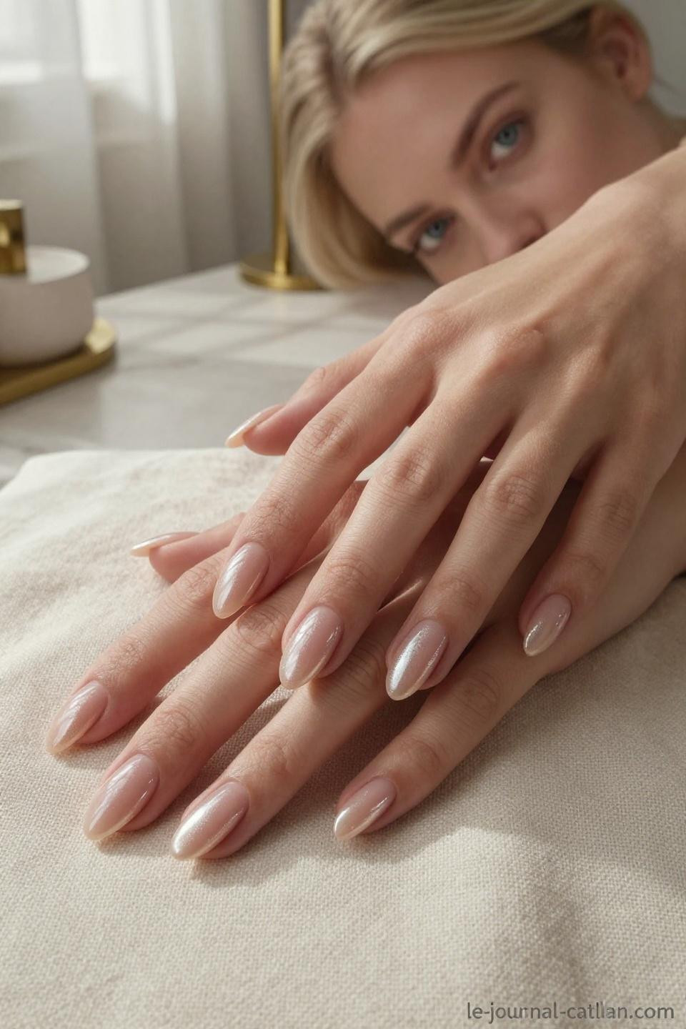 Almond Nails Trendy - champagne pearl