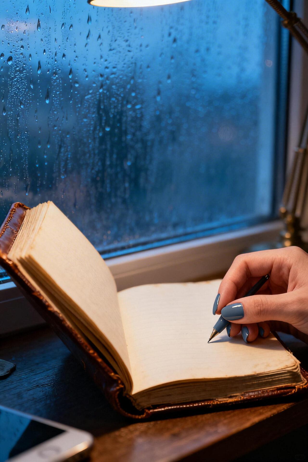 Matte slate blue nails