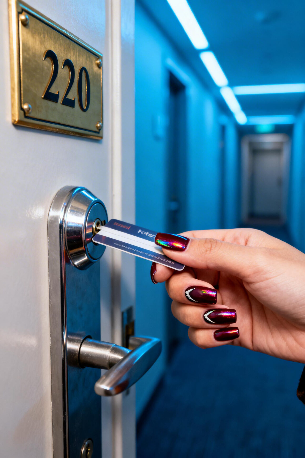 Cat Eye Red Nails Design - chrome squoval