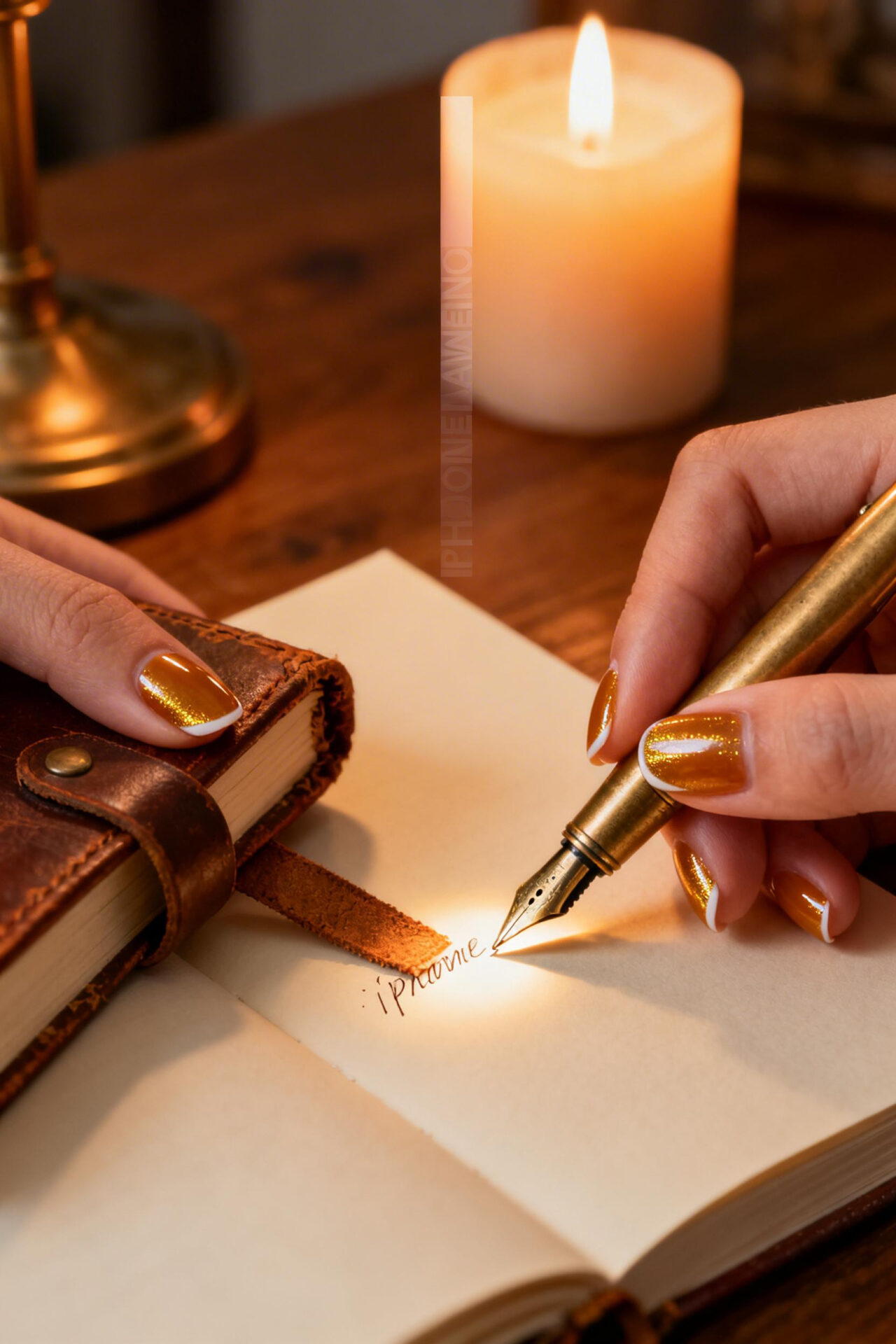 Cat Eye French Tip gold chrome