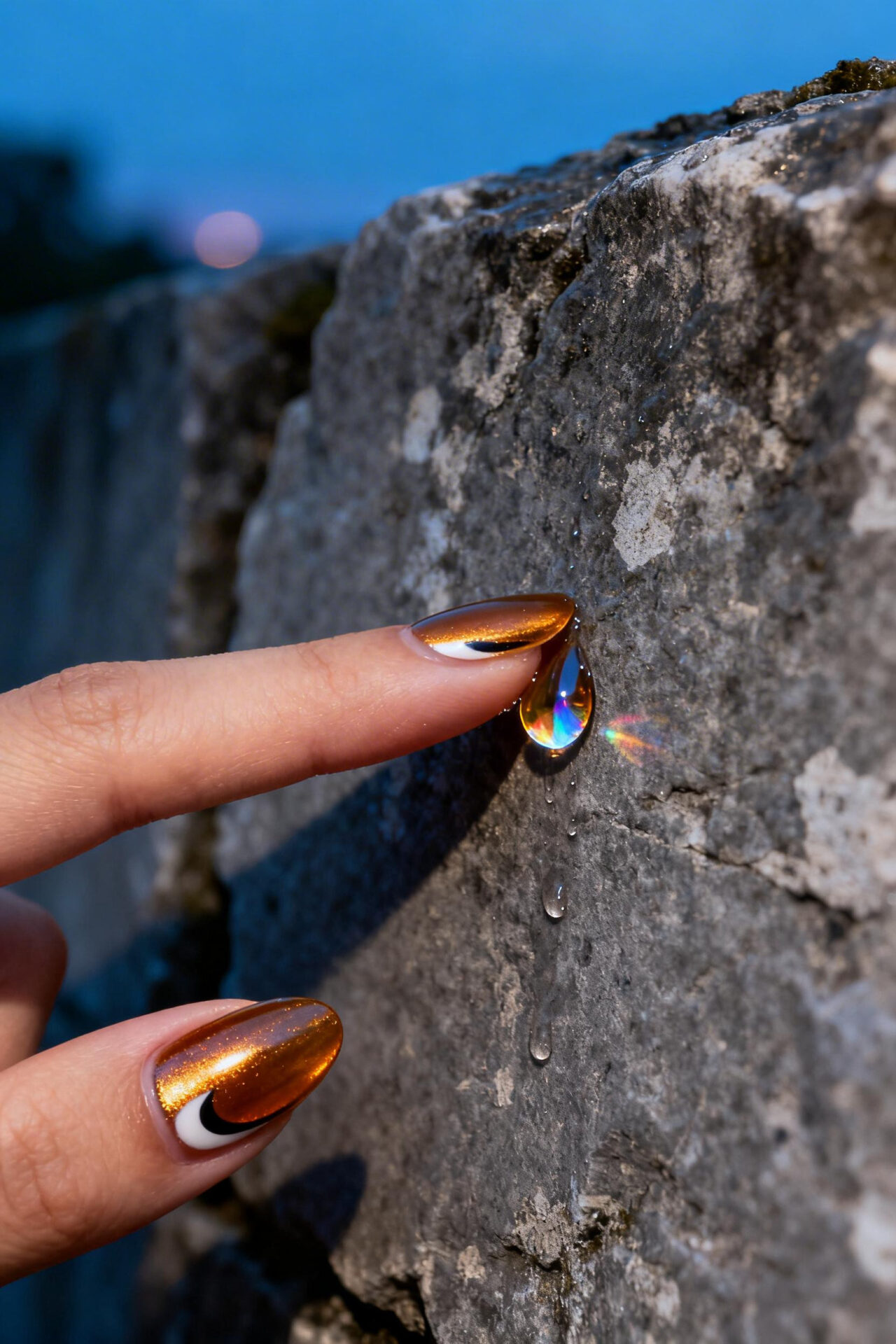 Cat Eye Nails - chrome almond elegant