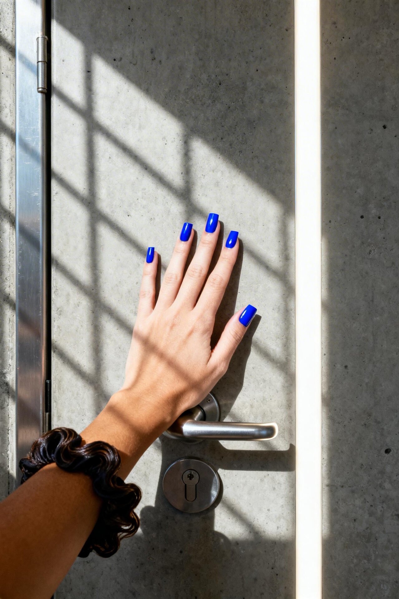 Cute Cat Eye Nails - cobalt chrome square