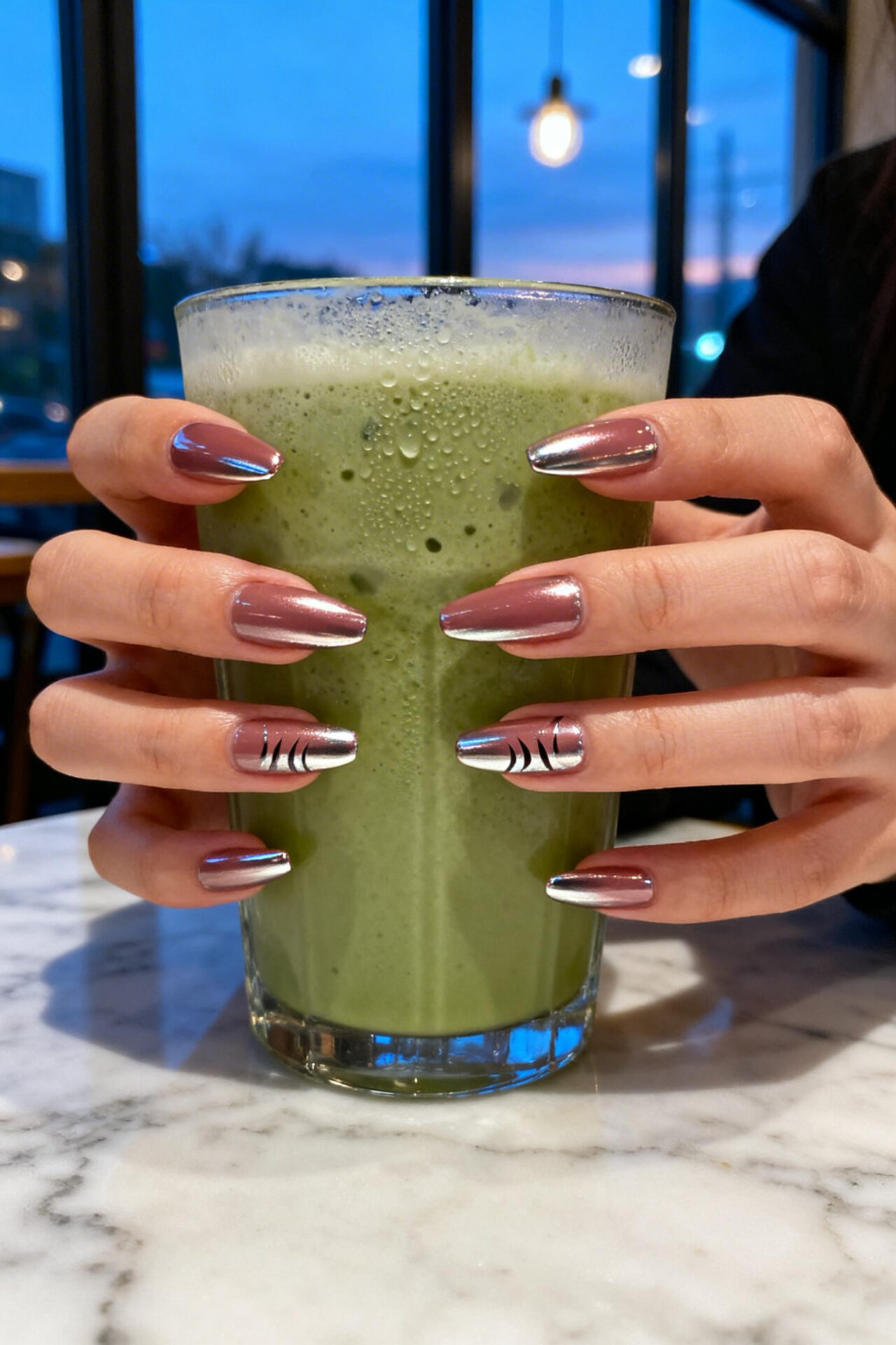 Cat Eye Manicure - dusty rose