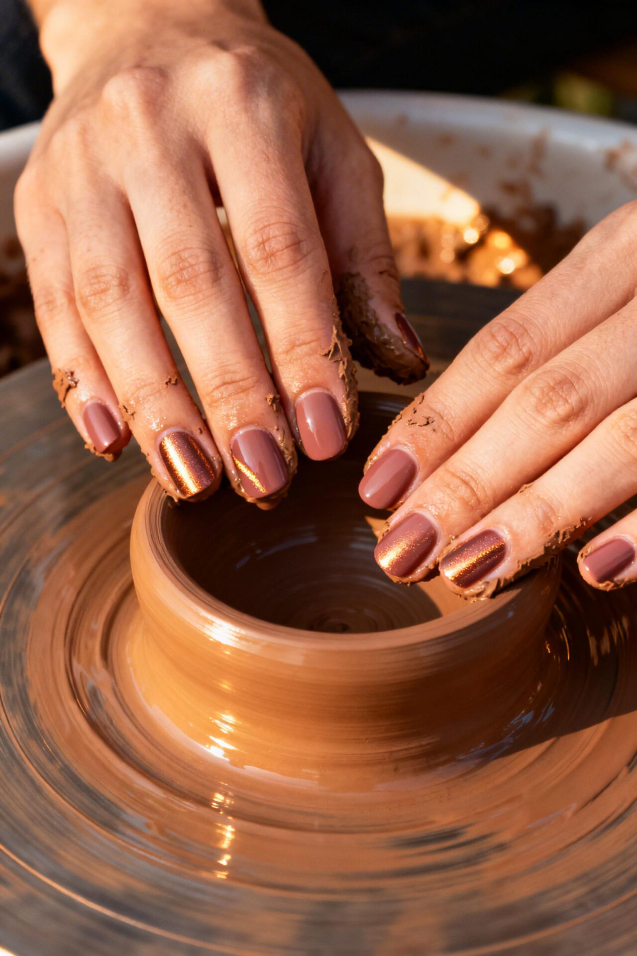 Cat Eye Nails Colors - dusty rose copper