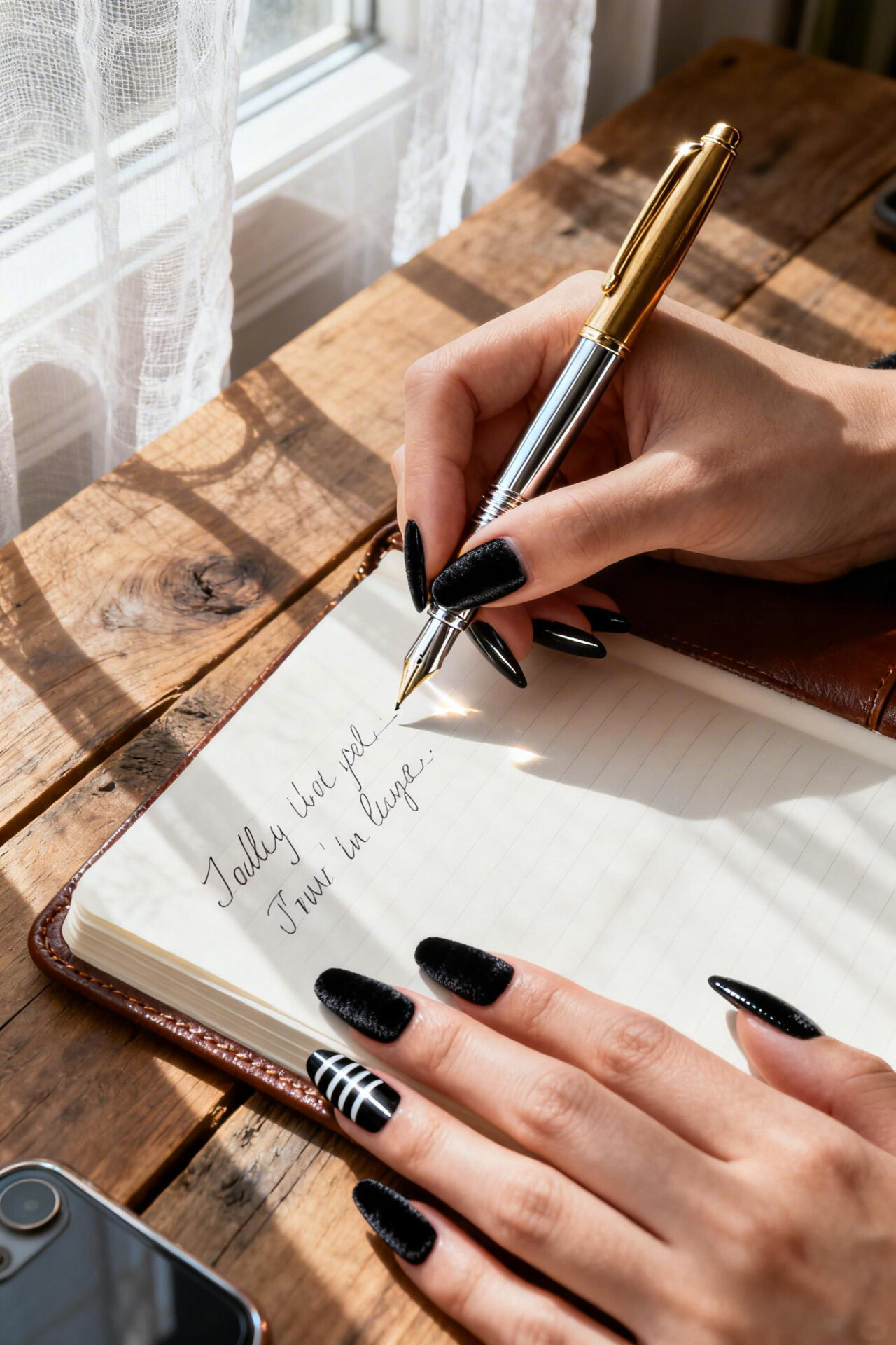 Cat Eye Nails - magnetic chrome coffin shape