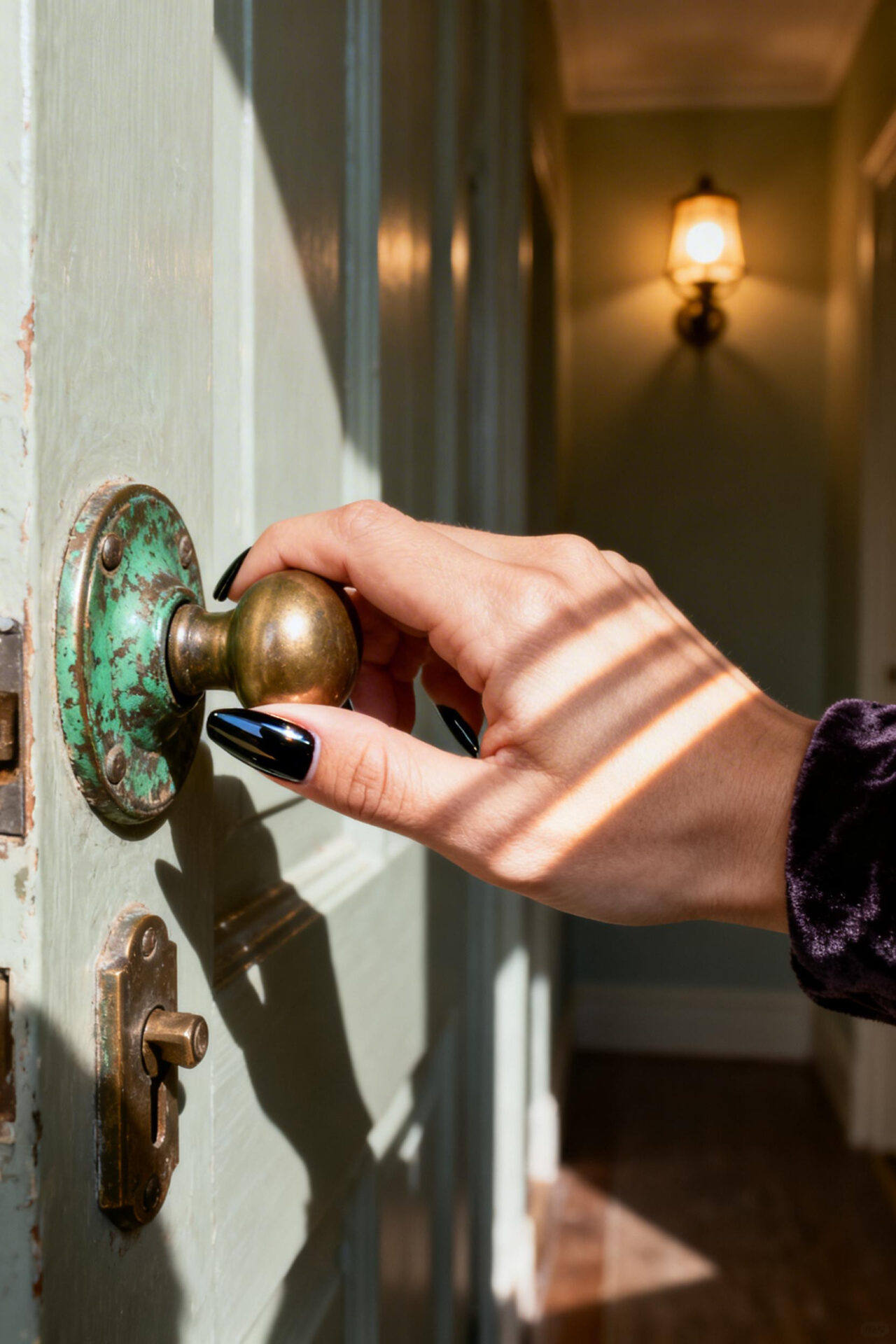 Cat Eye Nails - obsidian chrome coffin velvet