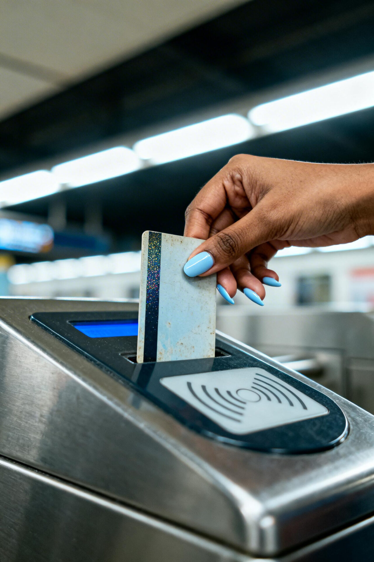 Cat Eye Nails pastel blue ballerina satin