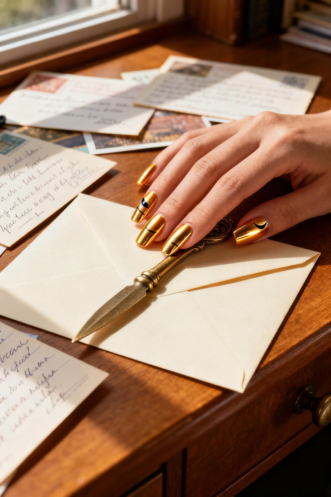 Cute Cat Eye Nails - honey gold