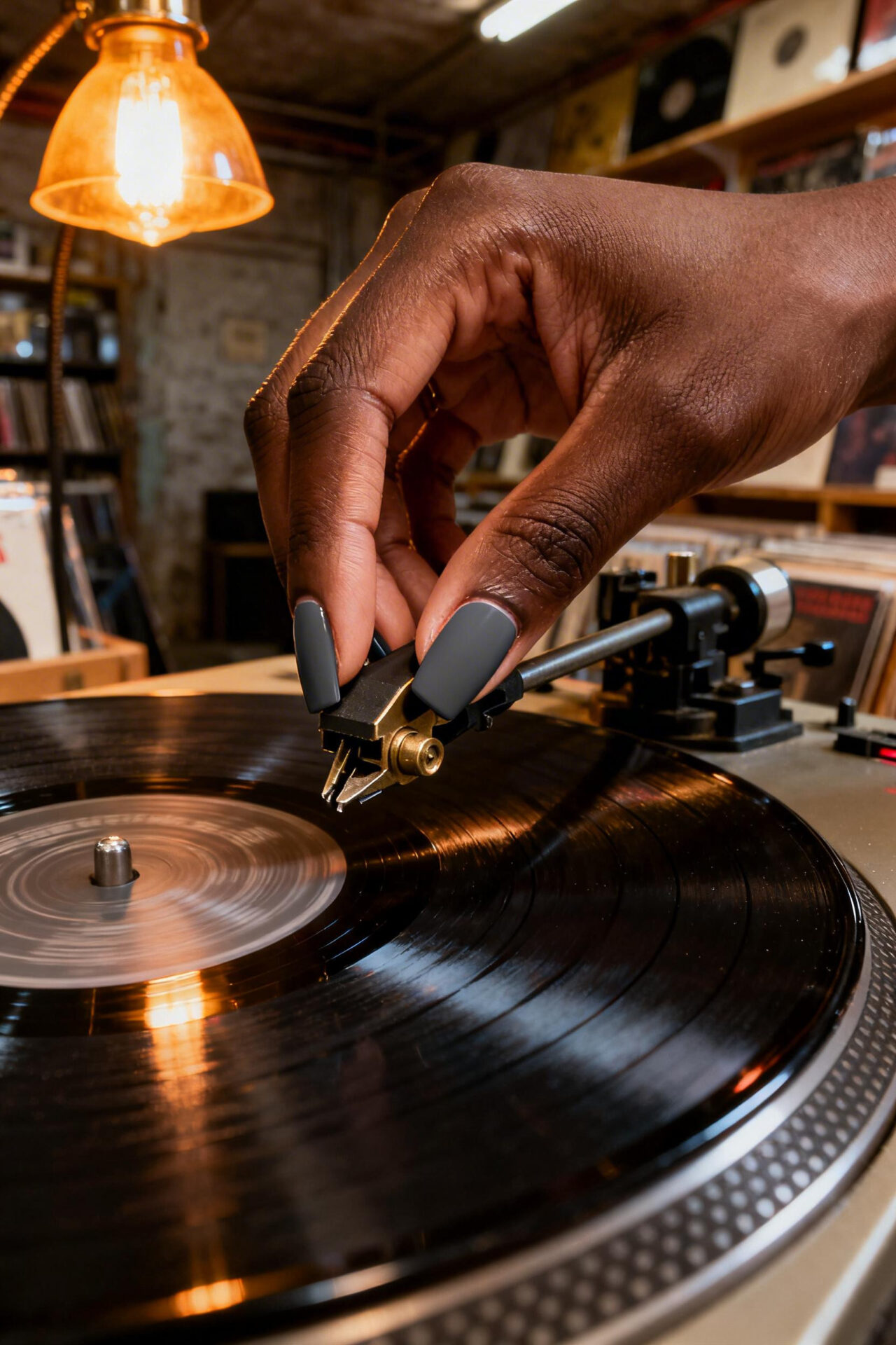 Hot Pink Nails - charcoal grey matte