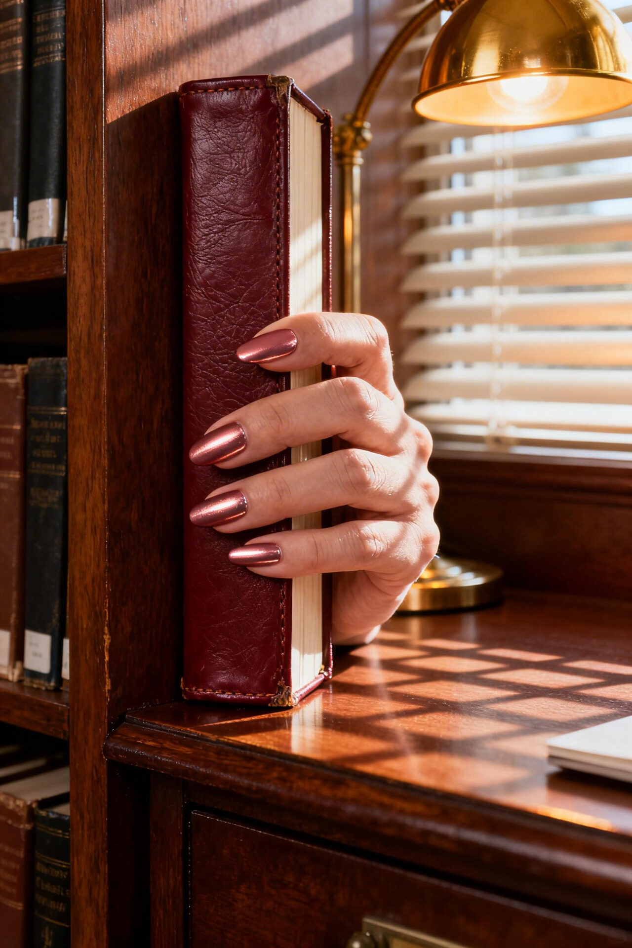 Oval Almond Nails - dusty rose chrome