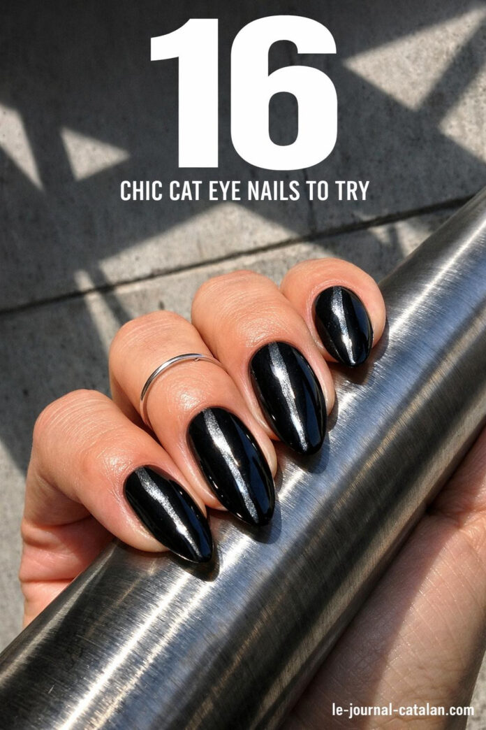 Cute Cat Eye Nails - Modern Design Ideas Collection of cat eye nail designs featuring gel polish effects and acrylic nail art with various colors and French tip styles