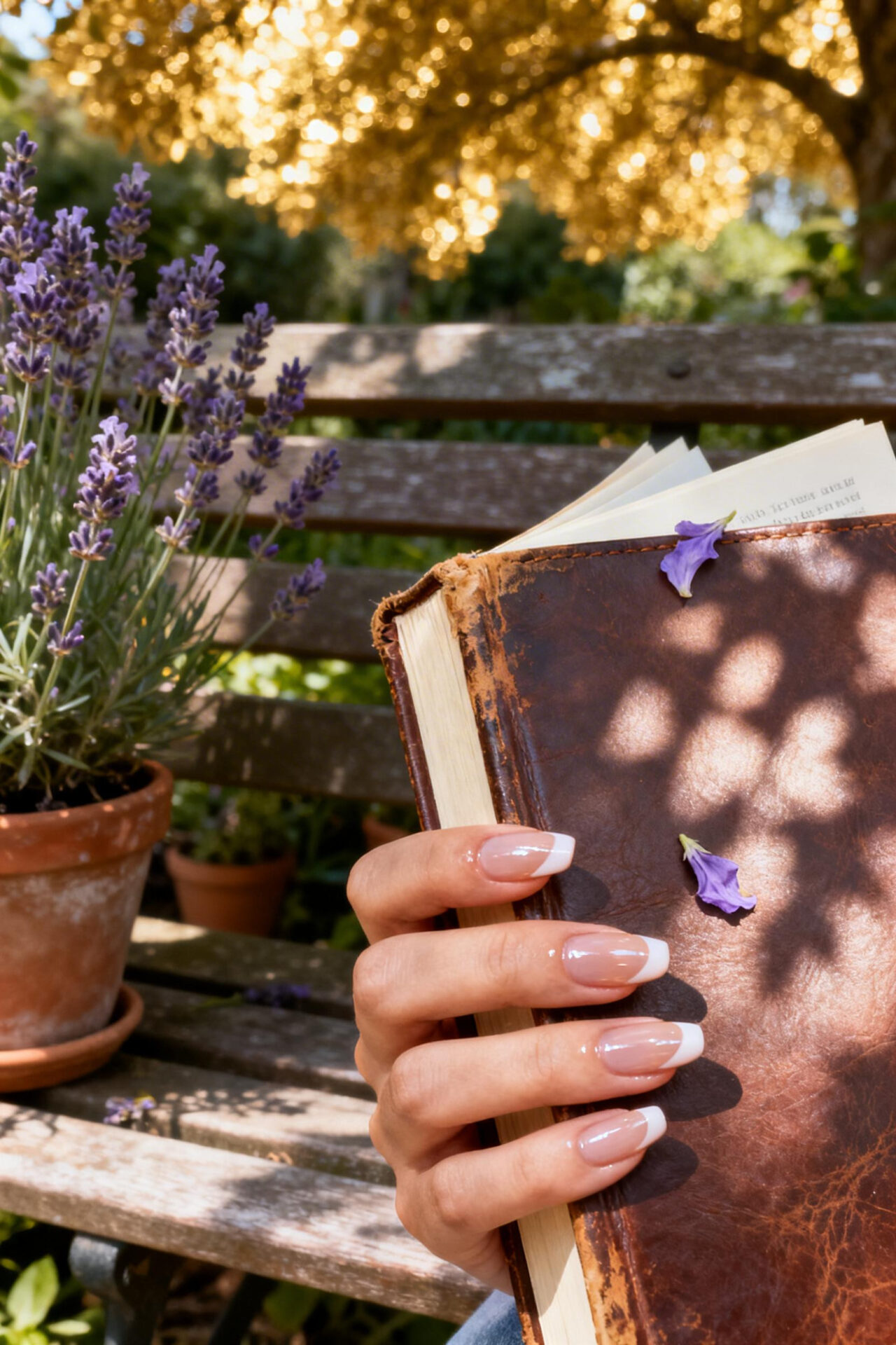 White French Tip Nails - ballet slipper