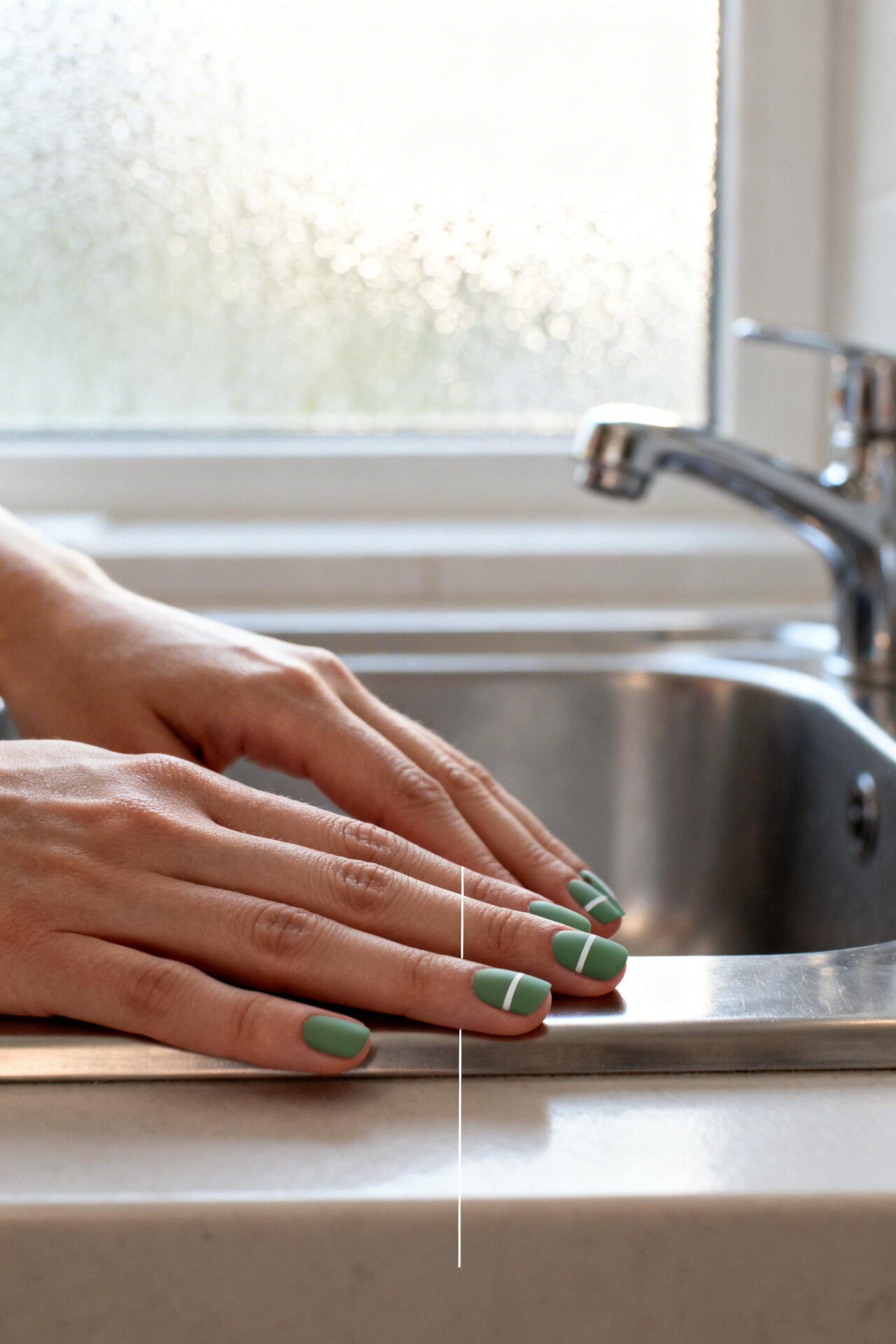 Emerald Cat Eye Nails - jade matte powder