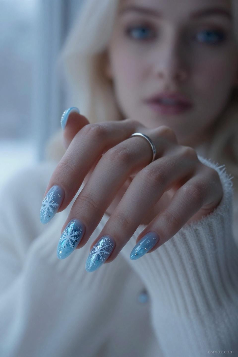Ice Nails Ideas featuring innovative frozen textures with crystalline effects and dimensional shimmer