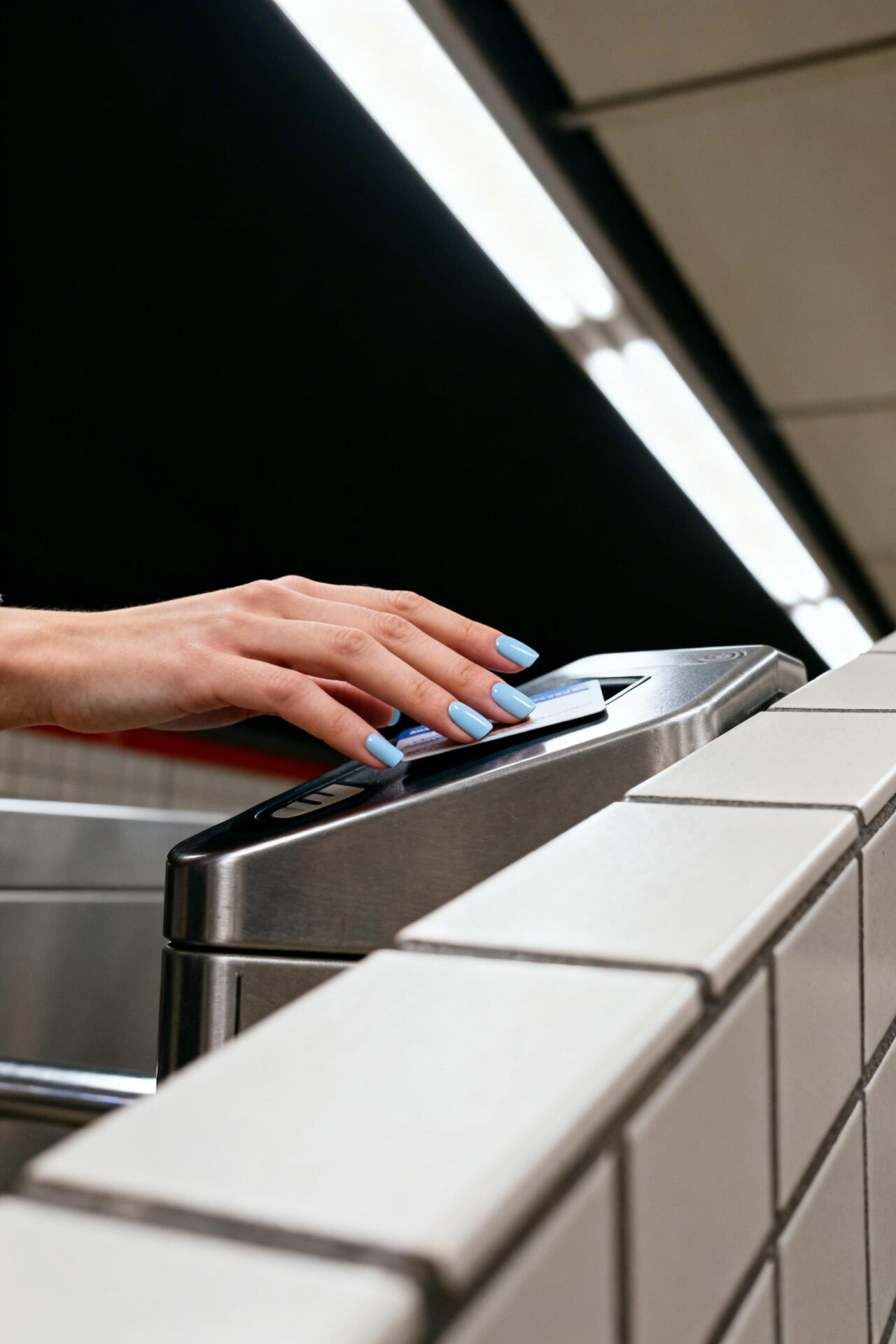 Light Blue Cat Eye Nails - square design