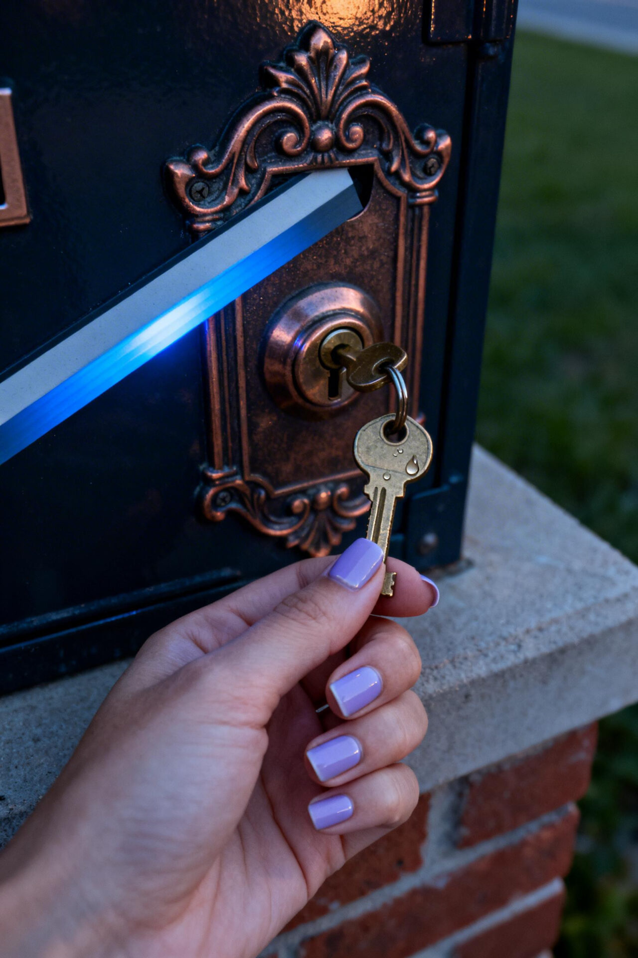 Light Blue Cat Eye Nails - square design