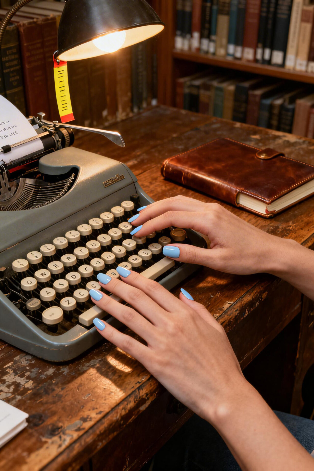 Light Blue Cat Eye Nails - squoval satin