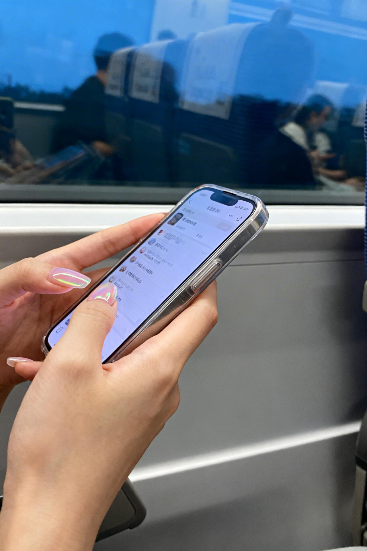 Light Pink Cat Eye Nails jelly squoval