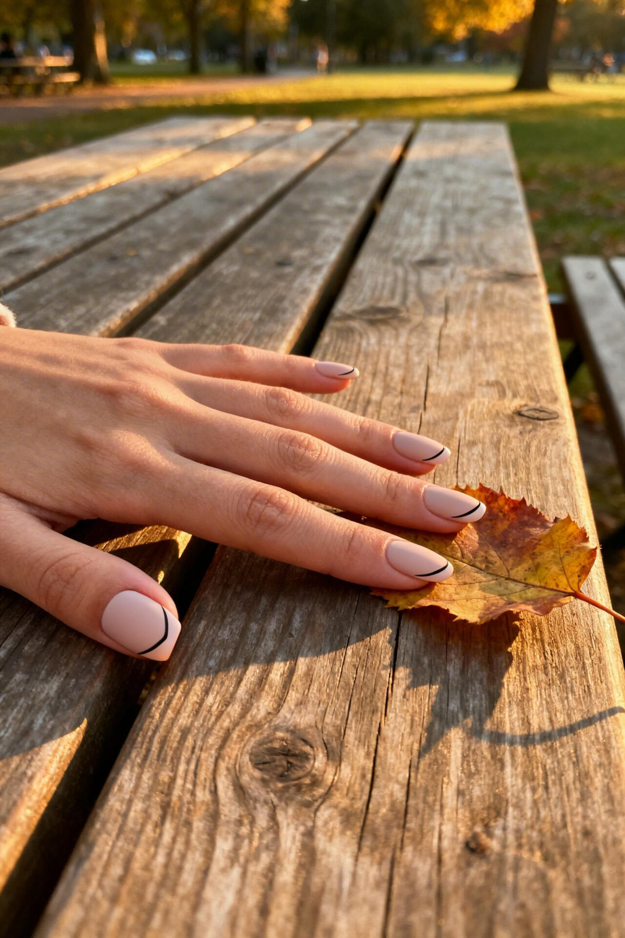 Light Pink Cat Eye Nails matte oval