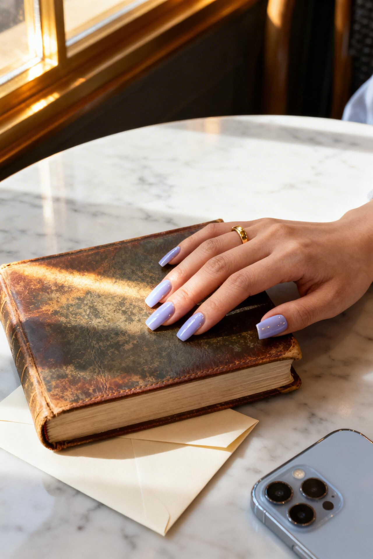 Long Square Acrylic Nails - elegant aura