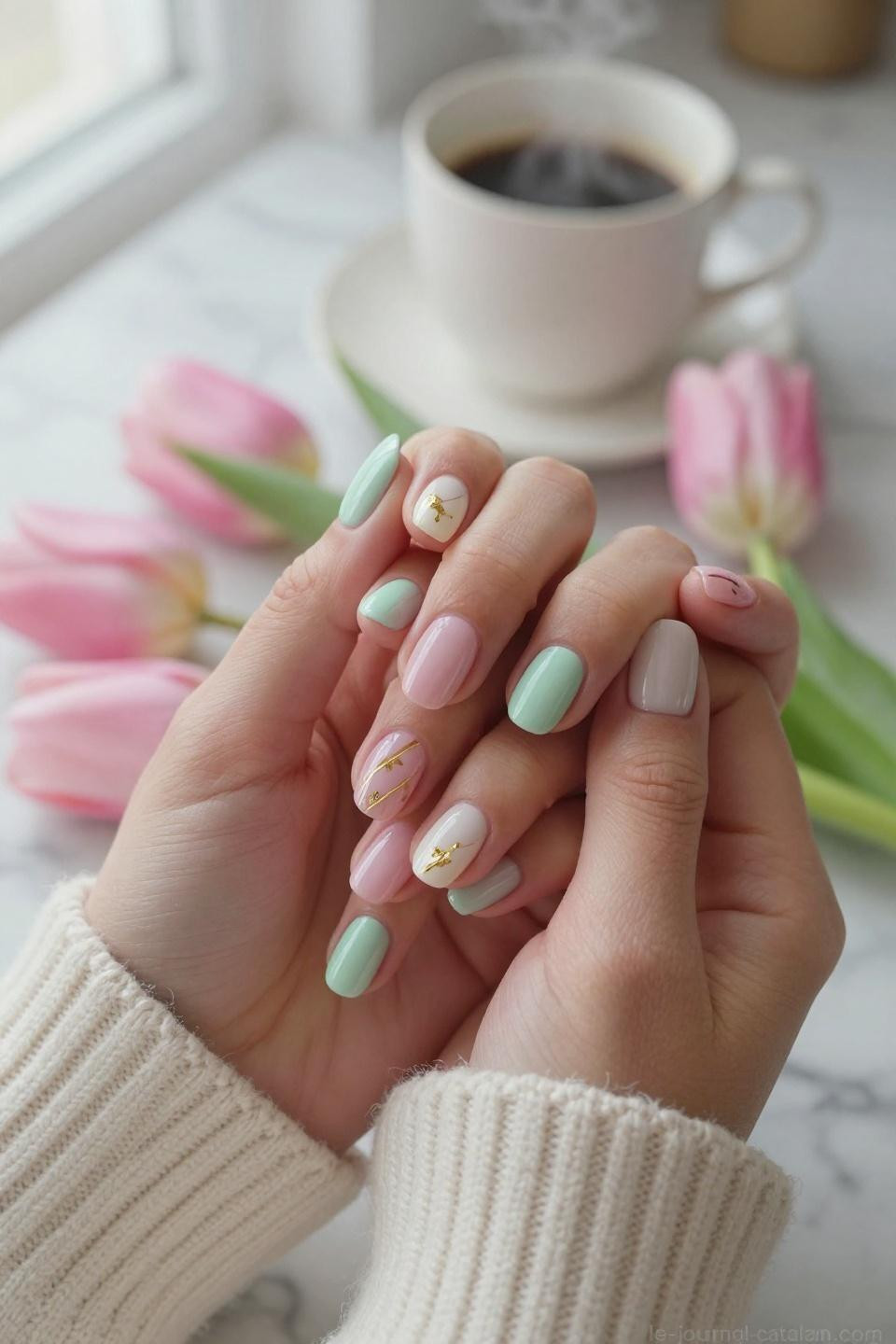 March Nails Short with time-efficient spring designs
