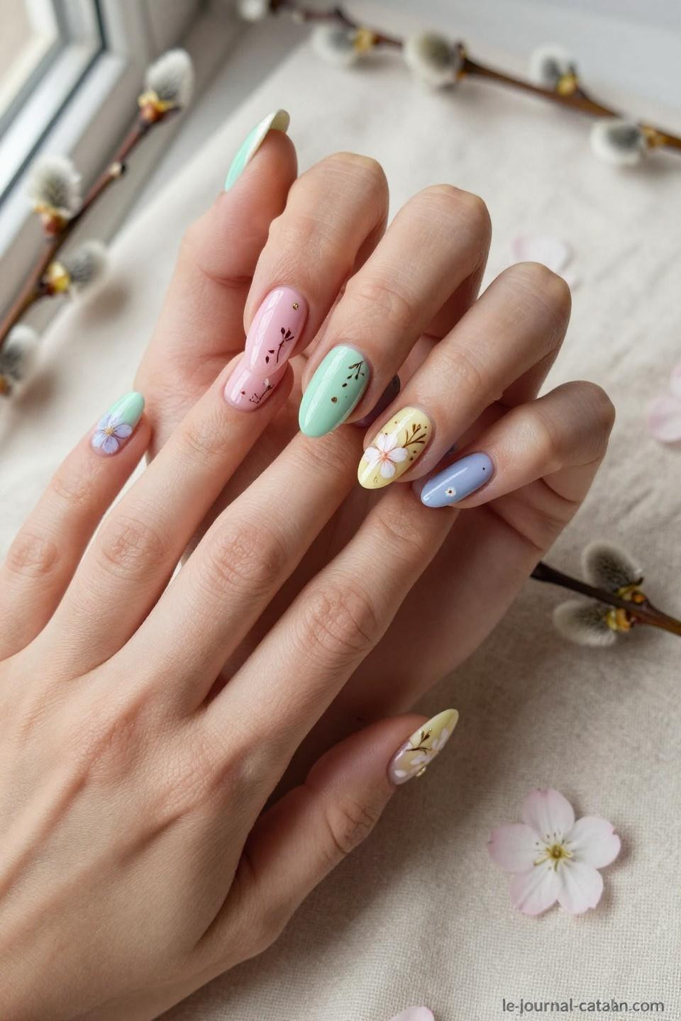 March nails in dreamy pastel spring palette