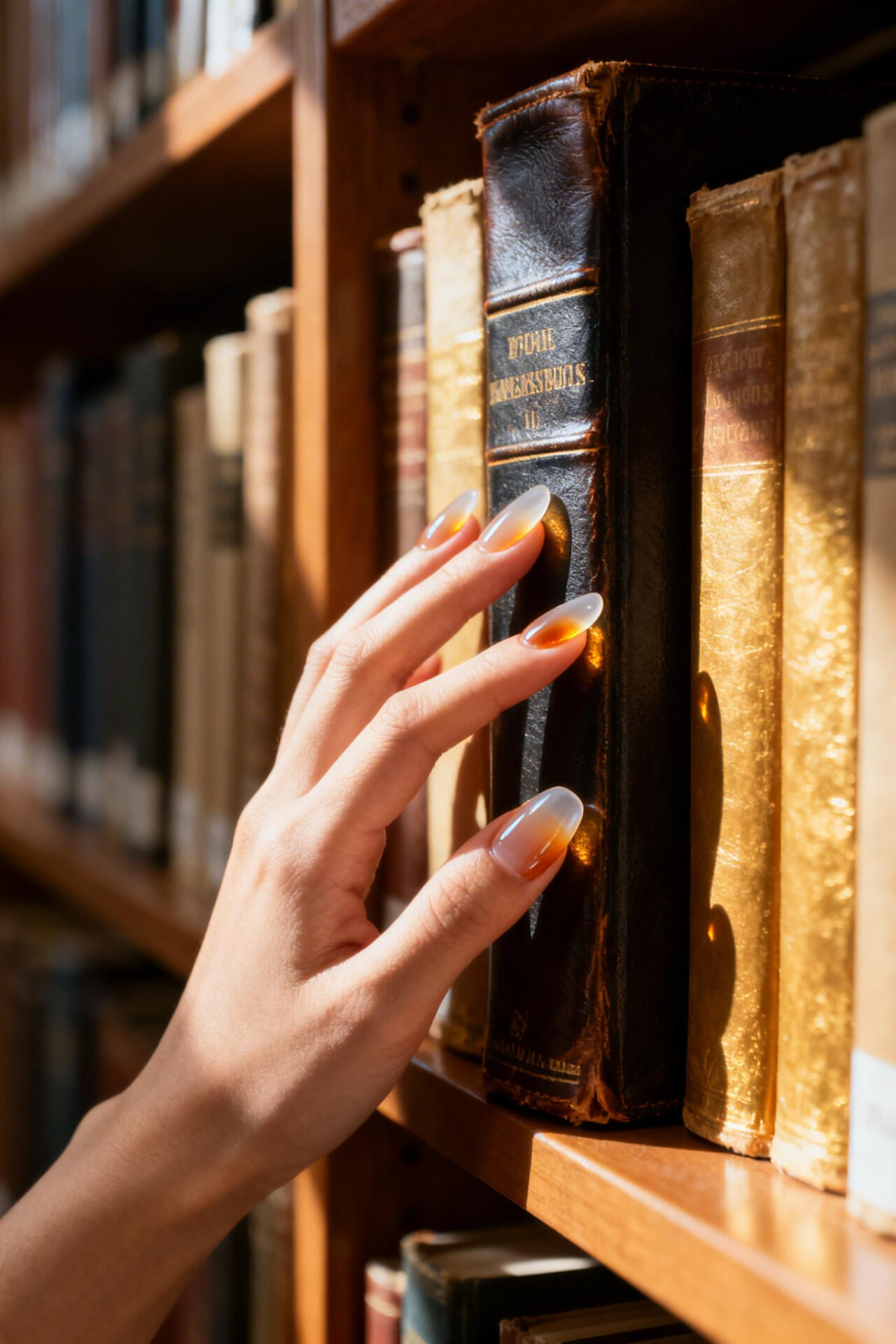 Nude Almond Nails - translucent jelly